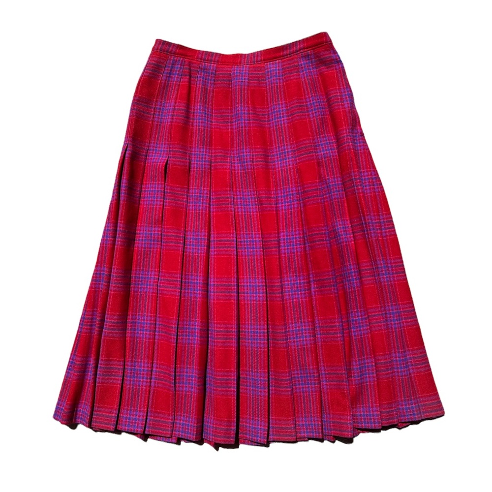 Vintage Pendleton Wool Skirt Unique Pink Plaid Skirt Tartan Skirt